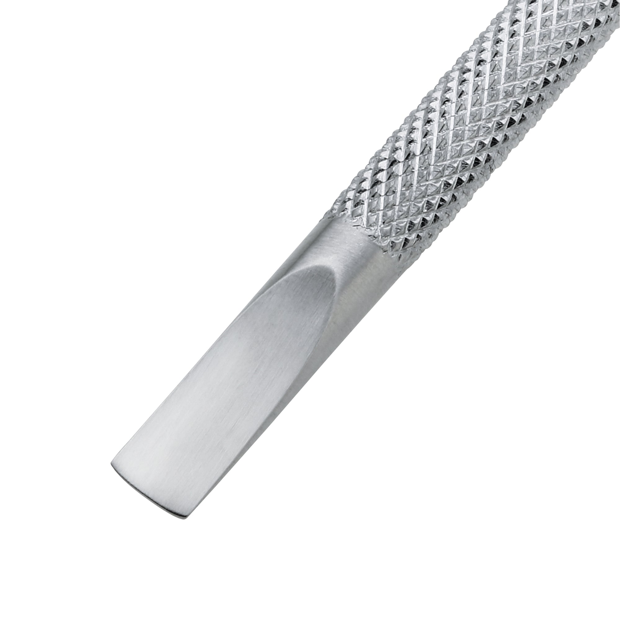 Pushy end of Stainless steel pushy and nail cleaner