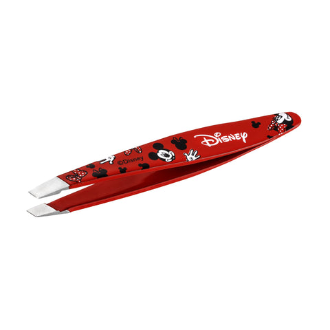 Red Mickey Mouse and Minnie Mouse Mini Slant Tweezer with Stainless Steel Tips